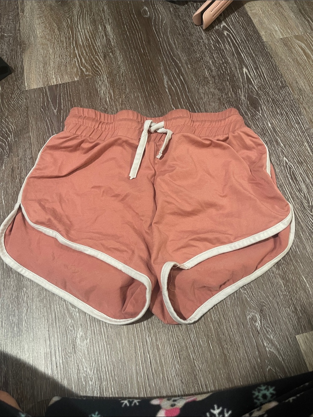 Forever 21 Dusty Rose Athletic Drawstring Shorts with White Trim